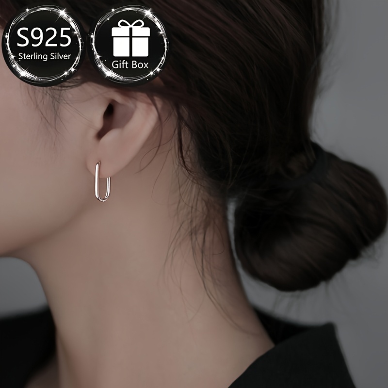 925 Silver Circle Earrings December Birthstone